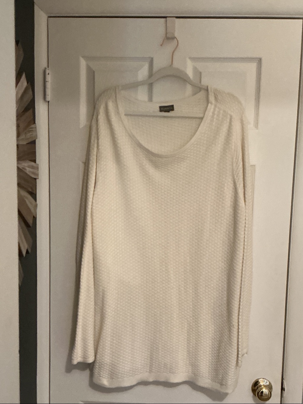 Style & Co. Cream Scoop Neck Knit Sweater